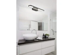 Trio Leuchten LED Badezimmer Wandleuchte GIANNI In Schwarz, Breite 60cm - Spiegelleuchte -Licht Verkoop led badezimmer wandleuchte gianni in schwarz breit 17