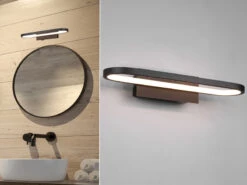 Trio Leuchten LED Badezimmer Wandleuchte GIANNI In Schwarz, Breite 40cm - Spiegelleuchte