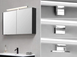 Trio Leuchten LED Badezimmer Wandleuchte LINO In Chrom, Breite 40cm - Spiegelleuchte