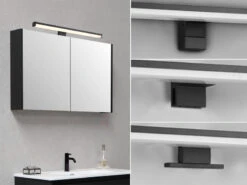 Trio Leuchten LED Badezimmer Wandleuchte LINO In Schwarz, Breite 40cm - Spiegelleuchte