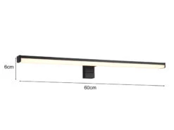 Trio Leuchten LED Badezimmer Wandleuchte LINO In Schwarz, Breite 60cm - Spiegelleuchte -Licht Verkoop led badezimmer wandleuchte lino in schwarz breite 1 12