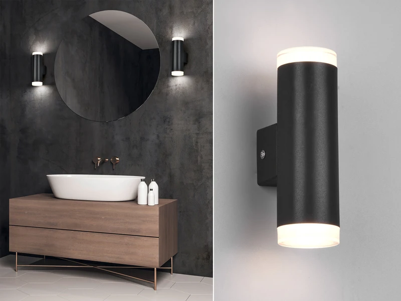 Trio Leuchten LED Badezimmer Wandleuchte RAY Up And Down In Schwarz 16,6cm - Spiegelleuchte 1 Trio Leuchten LED Badezimmer Wandleuchte RAY Up And Down In Schwarz 16,6cm - Spiegelleuchte