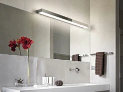 Trio Leuchten LED Badezimmer Wandleuchte ROCCO Chrom 90cm - Up-Down Spiegelleuchte
