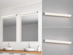 Trio Leuchten LED Badezimmer Wandleuchten 2er Set Chrom 60cm - Up-Down Spiegelleuchte