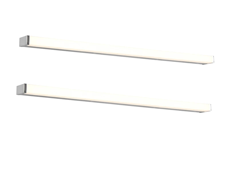 Trio Leuchten LED Badezimmer Wandleuchten 2er Set In Chrom 120cm - Spiegelleuchte 2 Trio Leuchten LED Badezimmer Wandleuchten 2er Set In Chrom 120cm - Spiegelleuchte – Bild 2