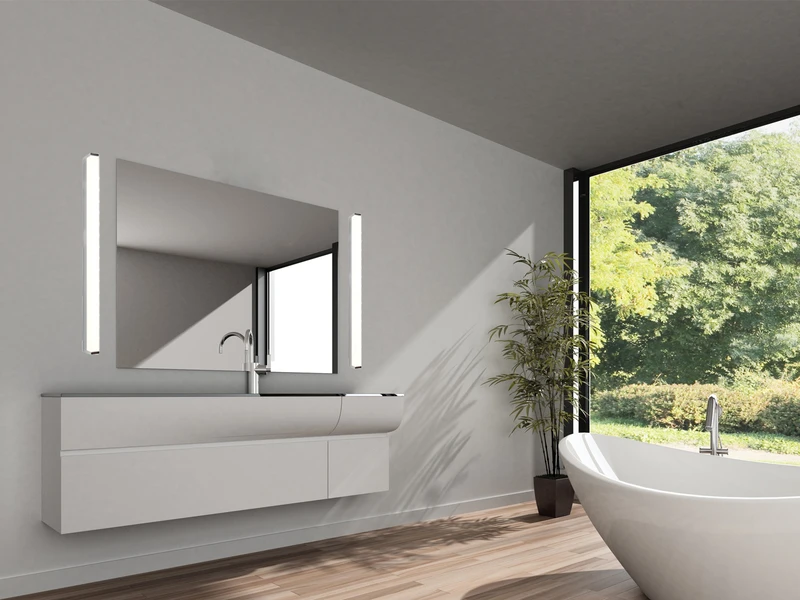 Trio Leuchten LED Badezimmer Wandleuchten 2er Set In Chrom 80cm - Spiegelleuchte 6 Trio Leuchten LED Badezimmer Wandleuchten 2er Set In Chrom 80cm - Spiegelleuchte – Bild 6