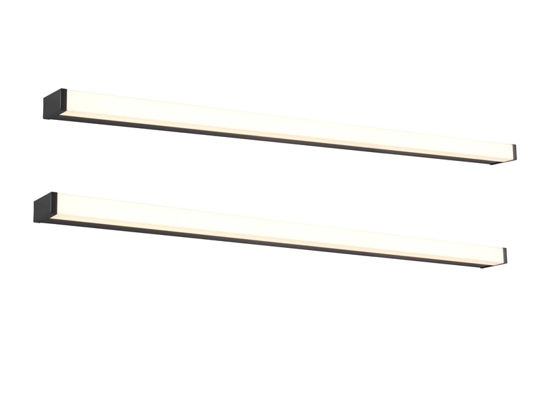 Trio Leuchten LED Badezimmer Wandleuchten 2er Set In Schwarz 120cm - Spiegelleuchte 2 Trio Leuchten LED Badezimmer Wandleuchten 2er Set In Schwarz 120cm - Spiegelleuchte – Bild 2