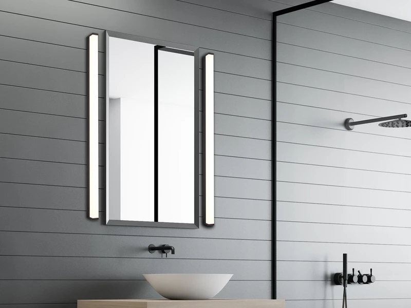 Trio Leuchten LED Badezimmer Wandleuchten 2er Set In Schwarz 120cm - Spiegelleuchte 6 Trio Leuchten LED Badezimmer Wandleuchten 2er Set In Schwarz 120cm - Spiegelleuchte – Bild 6