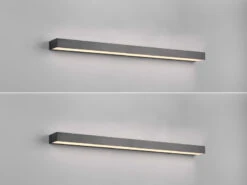 Trio Leuchten LED Badezimmer Wandleuchten 2er Set Schwarz 90cm - Up-Down Spiegelleuchte -Licht Verkoop led badezimmer wandleuchten 2er set schwarz 90cm u 2