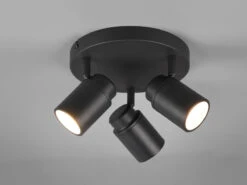 Trio Leuchten LED Badezimmerlampe Deckenstrahler 3 Flammig Rund Schwenkbar Schwarz -Licht Verkoop led badezimmerlampe deckenstrahler 3 flammig rund 1 10