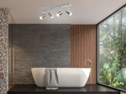 Trio Leuchten LED Badezimmerlampe Deckenstrahler 4 Flammig Schwenkbar In Chrom -Licht Verkoop led badezimmerlampe deckenstrahler 4 flammig schwe 12