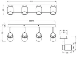 Trio Leuchten LED Badezimmerlampe Deckenstrahler 4 Flammig Schwenkbar In Chrom -Licht Verkoop led badezimmerlampe deckenstrahler 4 flammig schwe 15