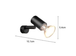 Trio Leuchten LED Badezimmerlampe Dimmbar Schwarz, Spiegelklemmleuchte Mit Schwenkbarem Spot -Licht Verkoop led badezimmerlampe dimmbar schwarz spiegelklemmle 3