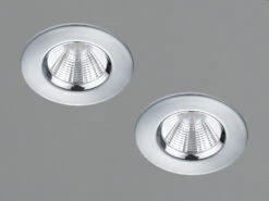 Trio Leuchten LED Deckeneinbaustrahler Rund Dimmbar 2er Set In Chrom, IP65 -Licht Verkoop led deckeneinbaustrahler rund dimmbar 2er set in c 2