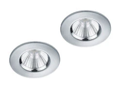 Trio Leuchten LED Deckeneinbaustrahler Rund Dimmbar 2er Set In Chrom, IP65 -Licht Verkoop led deckeneinbaustrahler rund dimmbar 2er set in c 7