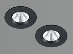 Trio Leuchten LED Deckeneinbaustrahler Rund Dimmbar 2er Set In Schwarz, IP65 -Licht Verkoop led deckeneinbaustrahler rund dimmbar 2er set in s 2