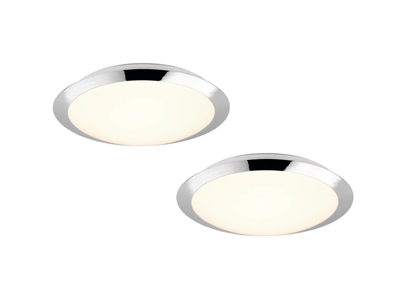 Trio Leuchten LED Deckenleuchte 2er Set In Chrom Ø 29cm, IP44 - Badlampen 2 Trio Leuchten LED Deckenleuchte 2er Set In Chrom Ø 29cm, IP44 - Badlampen – Bild 2