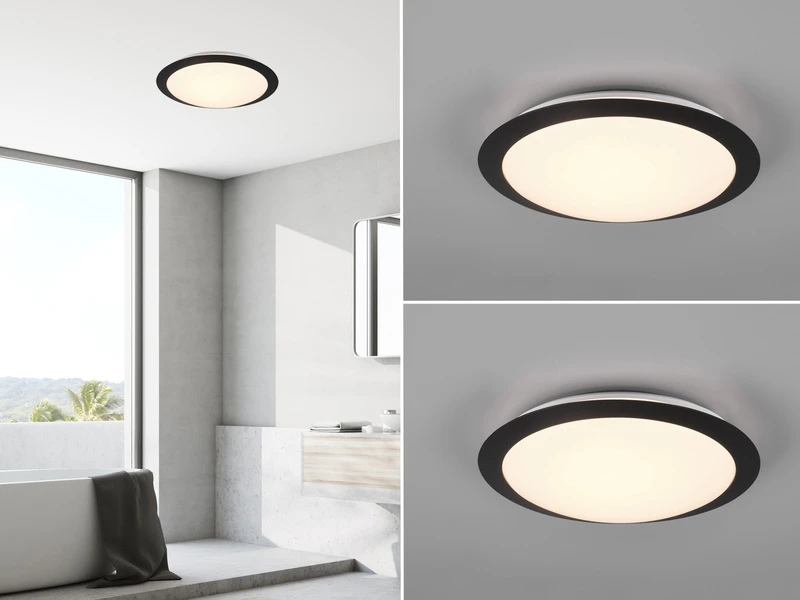 Trio Leuchten LED Deckenleuchte 2er Set In Schwarz Ø 29cm, IP44 - Badlampen 1 Trio Leuchten LED Deckenleuchte 2er Set In Schwarz Ø 29cm, IP44 - Badlampen