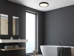 Trio Leuchten LED Deckenleuchte 2er Set In Schwarz Matt Ø 33cm, IP44 - Badlampen -Licht Verkoop led deckenleuchte 2er set in schwarz matt 33cm ip4 7