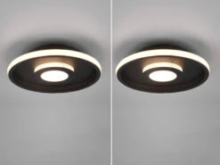 Trio Leuchten LED Deckenleuchte 2er Set Schwarz Matt Ø 30cm Mit Switch Dimmer, IP44 -Licht Verkoop led deckenleuchte 2er set schwarz matt 30cm mit sw 2