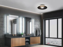 Trio Leuchten LED Deckenleuchte 2er Set Schwarz Matt Ø 30cm Mit Switch Dimmer, IP44 -Licht Verkoop led deckenleuchte 2er set schwarz matt 30cm mit sw 5