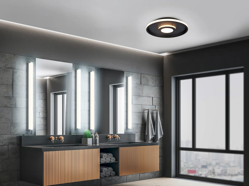 Trio Leuchten LED Deckenleuchte ASCARI, Rund, Schwarz Matt, Ø 40cm, Dimmbar, IP44 5 Trio Leuchten LED Deckenleuchte ASCARI, Rund, Schwarz Matt, Ø 40cm, Dimmbar, IP44 – Bild 5