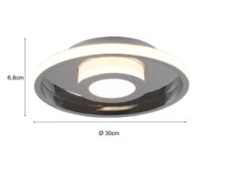 Trio Leuchten LED Deckenleuchte ASCARI, Rund, Silber Chrom, Ø 30cm, Dimmbar, IP44 -Licht Verkoop led deckenleuchte ascari rund silber chrom 30cm di 3