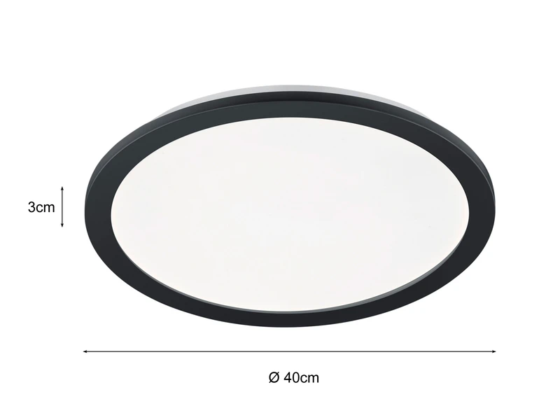 Trio Leuchten LED Deckenleuchte CAMILLA Schwarz Matt Mit Switch Dimmer, Ø 40cm IP44 4 Trio Leuchten LED Deckenleuchte CAMILLA Schwarz Matt Mit Switch Dimmer, Ø 40cm IP44 – Bild 4