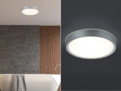 Trio Leuchten LED Deckenleuchte CLARIMO In Grau Titanfarben Ø 33cm, IP44 - Badlampen
