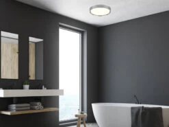 Trio Leuchten LED Deckenleuchte CLARIMO In Silber Chrom Ø 33cm, IP44 - Badlampen -Licht Verkoop led deckenleuchte clarimo in silber chrom 33cm ip4 5