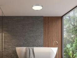 Trio Leuchten LED Deckenleuchte CLARIMO In Silber Chrom Ø 33cm, IP44 - Badlampen -Licht Verkoop led deckenleuchte clarimo in silber chrom 33cm ip4 6