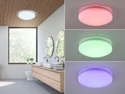 Trio Leuchten LED Deckenleuchte FRODENO Fernbedienung Dimmbar Sternenhimmel Farbwechsel Ø35cm