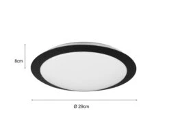Trio Leuchten LED Deckenleuchte UMBERTO In Schwarz Ø 29cm, IP44 - Badlampen -Licht Verkoop led deckenleuchte umberto in schwarz 29cm ip44 bad 3