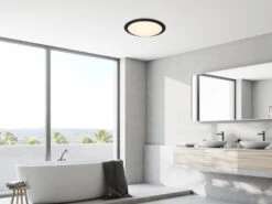 Trio Leuchten LED Deckenleuchte UMBERTO In Schwarz Ø 29cm, IP44 - Badlampen -Licht Verkoop led deckenleuchte umberto in schwarz 29cm ip44 bad 4