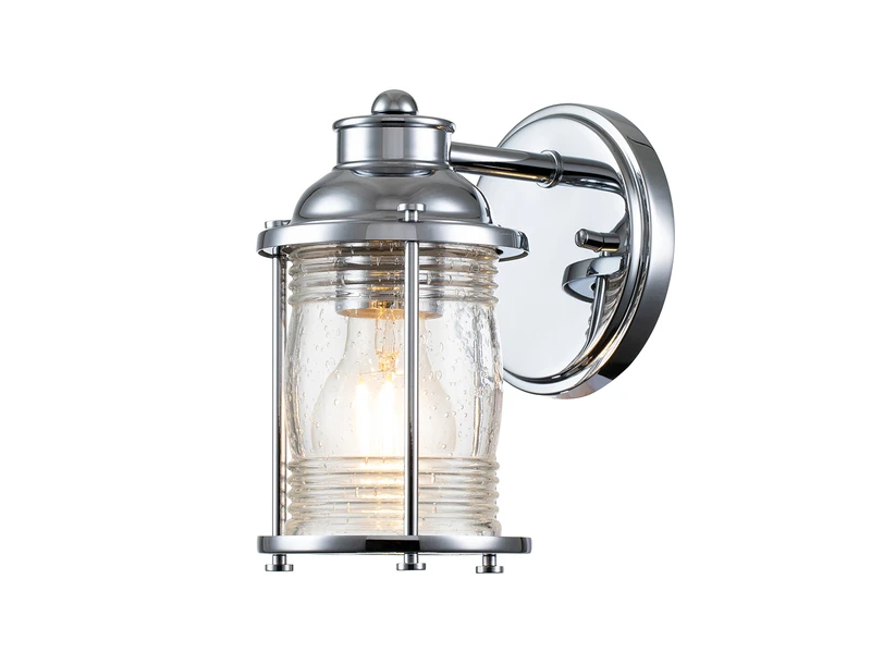 MeineWunschleuchte LED Wandlaterne In Chrom Für Badezimmer & Wohnraum, Höhe 21cm 2 MeineWunschleuchte LED Wandlaterne In Chrom Für Badezimmer & Wohnraum, Höhe 21cm – Bild 2