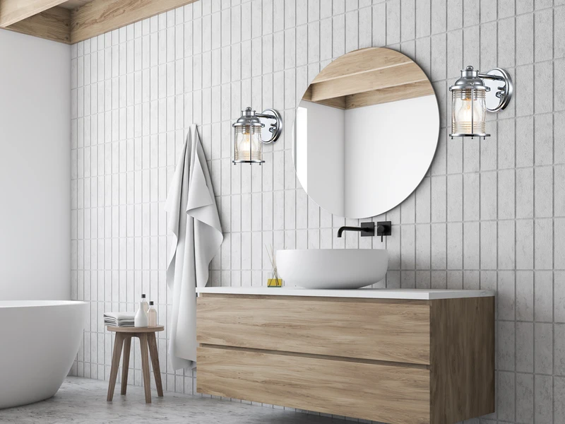 MeineWunschleuchte LED Wandlaterne In Chrom Für Badezimmer & Wohnraum, Höhe 21cm 4 MeineWunschleuchte LED Wandlaterne In Chrom Für Badezimmer & Wohnraum, Höhe 21cm – Bild 4