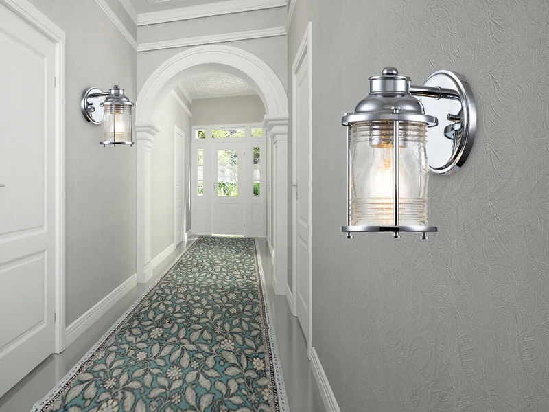 MeineWunschleuchte LED Wandlaterne In Chrom Für Badezimmer & Wohnraum, Höhe 21cm 5 MeineWunschleuchte LED Wandlaterne In Chrom Für Badezimmer & Wohnraum, Höhe 21cm – Bild 5