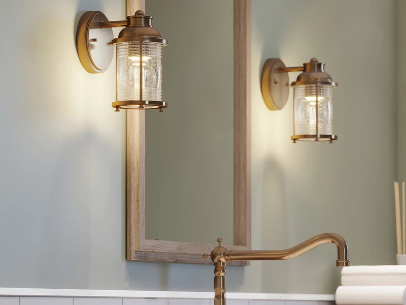 MeineWunschleuchte LED Wandlaterne In Messing Für Badezimmer & Wohnraum, Höhe 21cm 4 MeineWunschleuchte LED Wandlaterne In Messing Für Badezimmer & Wohnraum, Höhe 21cm – Bild 4