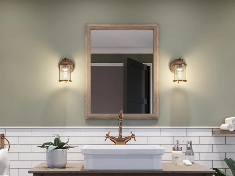 MeineWunschleuchte LED Wandlaterne In Messing Für Badezimmer & Wohnraum, Höhe 21cm 5 MeineWunschleuchte LED Wandlaterne In Messing Für Badezimmer & Wohnraum, Höhe 21cm – Bild 5