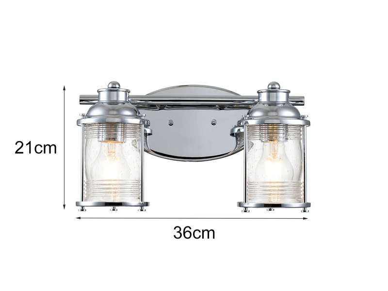 MeineWunschleuchte LED Wandleuchte In Chrom Für Badezimmer & Wohnraum, 2-flammig Breite 36cm 10 MeineWunschleuchte LED Wandleuchte In Chrom Für Badezimmer & Wohnraum, 2-flammig Breite 36cm – Bild 10