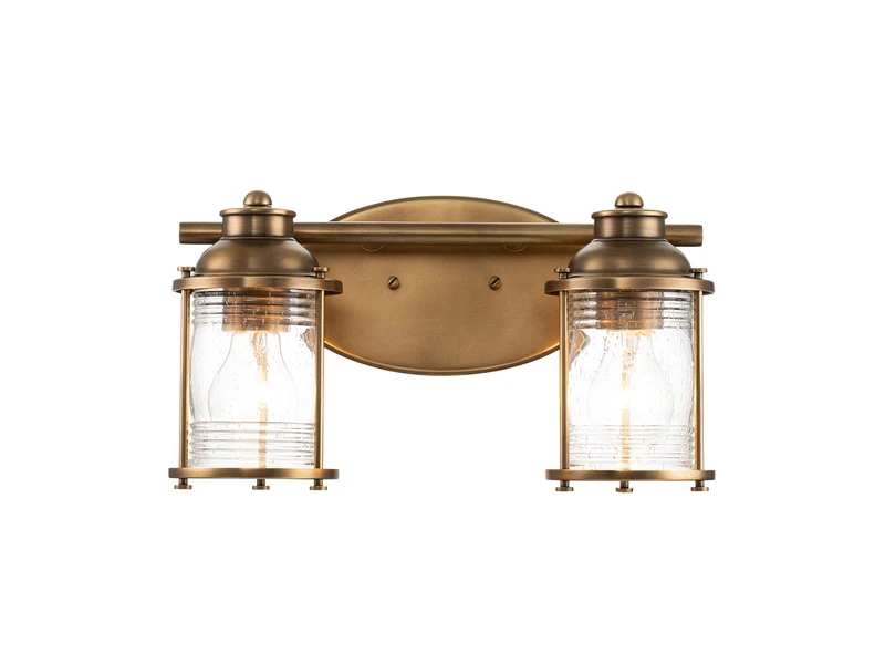 MeineWunschleuchte LED Wandleuchte In Messing Für Badezimmer & Wohnraum, 2-flammig Breite 36cm 2 MeineWunschleuchte LED Wandleuchte In Messing Für Badezimmer & Wohnraum, 2-flammig Breite 36cm – Bild 2