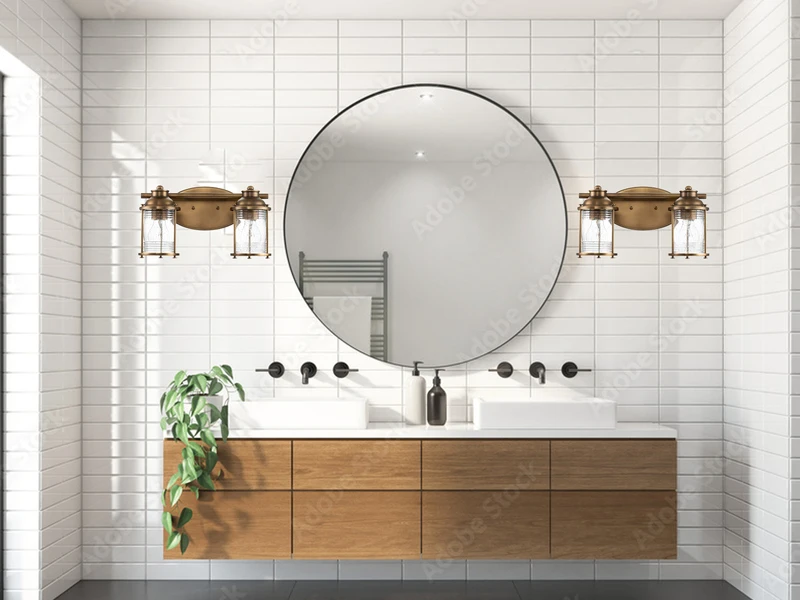 MeineWunschleuchte LED Wandleuchte In Messing Für Badezimmer & Wohnraum, 2-flammig Breite 36cm 6 MeineWunschleuchte LED Wandleuchte In Messing Für Badezimmer & Wohnraum, 2-flammig Breite 36cm – Bild 6