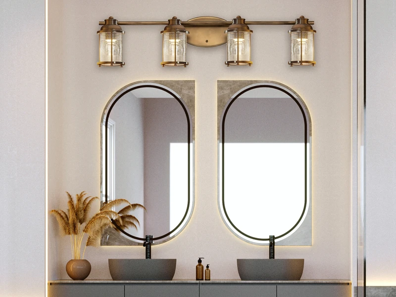 MeineWunschleuchte LED Wandleuchte In Messing Für Badezimmer & Wohnraum, Breite 86cm 1 MeineWunschleuchte LED Wandleuchte In Messing Für Badezimmer & Wohnraum, Breite 86cm