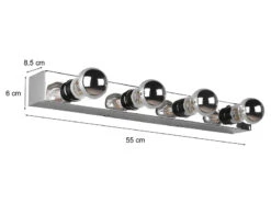 Trio Leuchten Retro Badezimmer Wandleuchte THEATRO In Chrom 55cm - Spiegelleuchte -Licht Verkoop retro badezimmer wandleuchte theatro in chrom 55cm 3