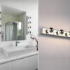 Trio Leuchten Retro LED Badezimmer Wandleuchte In Chrom 55cm - Spiegelleuchte