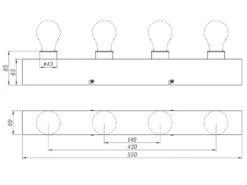 Trio Leuchten Retro LED Badezimmer Wandleuchte In Chrom 55cm - Spiegelleuchte -Licht Verkoop retro led badezimmer wandleuchte in chrom 55cm spi 6
