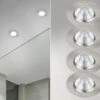 Trio Leuchten Runder LED Einbaustrahler Decke 4er Set Dimmbar In Silber Matt, IP65