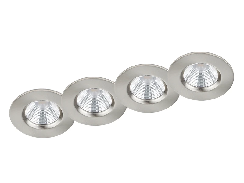 Trio Leuchten Runder LED Einbaustrahler Decke 4er Set Dimmbar In Silber Matt, IP65 2 Trio Leuchten Runder LED Einbaustrahler Decke 4er Set Dimmbar In Silber Matt, IP65 – Bild 2