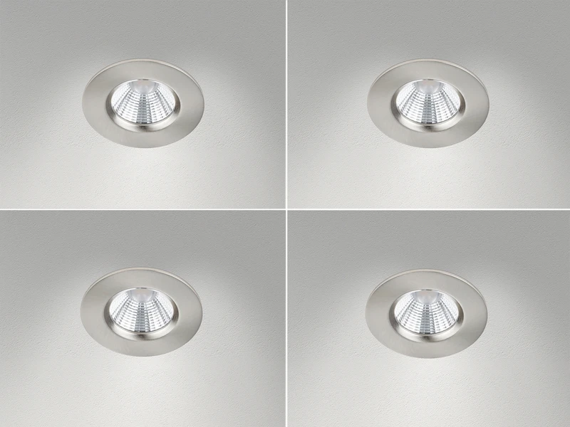 Trio Leuchten Runder LED Einbaustrahler Decke 4er Set Dimmbar In Silber Matt, IP65 3 Trio Leuchten Runder LED Einbaustrahler Decke 4er Set Dimmbar In Silber Matt, IP65 – Bild 3