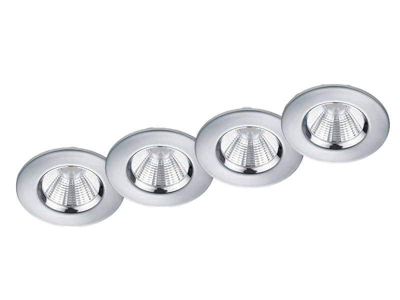 Trio Leuchten Runder LED Einbaustrahler Decke 4er Set Dimmbar In Silber Chrom, IP65 1 Trio Leuchten Runder LED Einbaustrahler Decke 4er Set Dimmbar In Silber Chrom, IP65